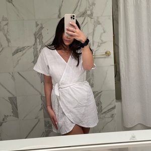 Brand New Princess Polly Linen Wrap Dress